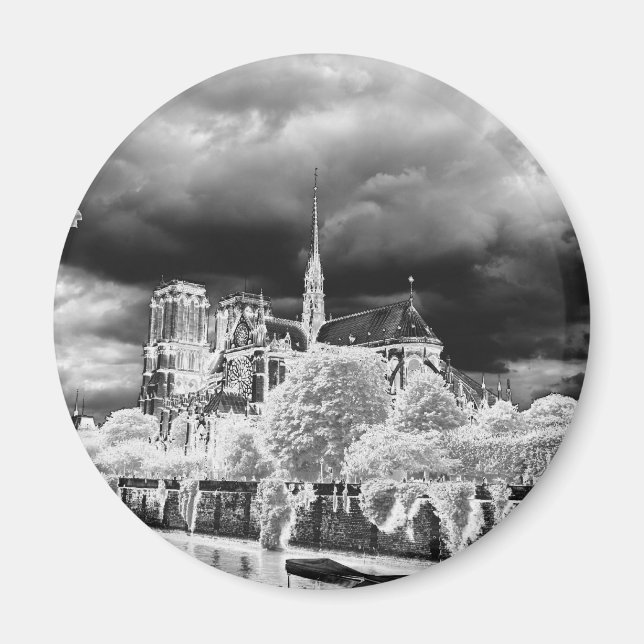 Notre Dame, Paris 4 b&w Magnet (Framsidan)