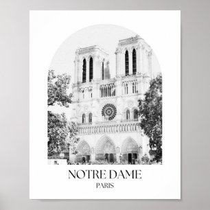 Notre Dame Paris Arch Photo Print Poster