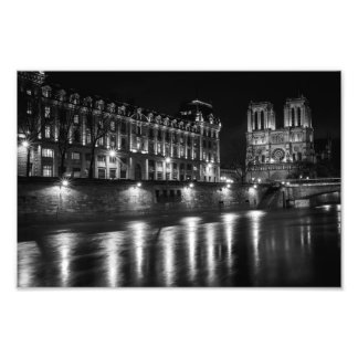Notre Dame Paris Black and White - Fototryck
