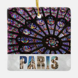 Notre Dame Paris Cathedral Stached Glass Window Julgransprydnad Keramik