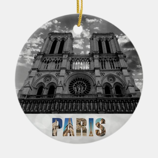 Notre Dame Paris Frankrike-katedral jul Julgransprydnad Keramik (Framsidan)