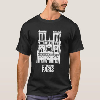 Notre Dame Paris Frankrike T Shirt Fransk Cathedra