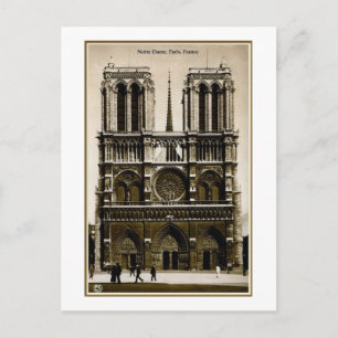 Notre Dame, Paris, Frankrike, Vintage Vykort