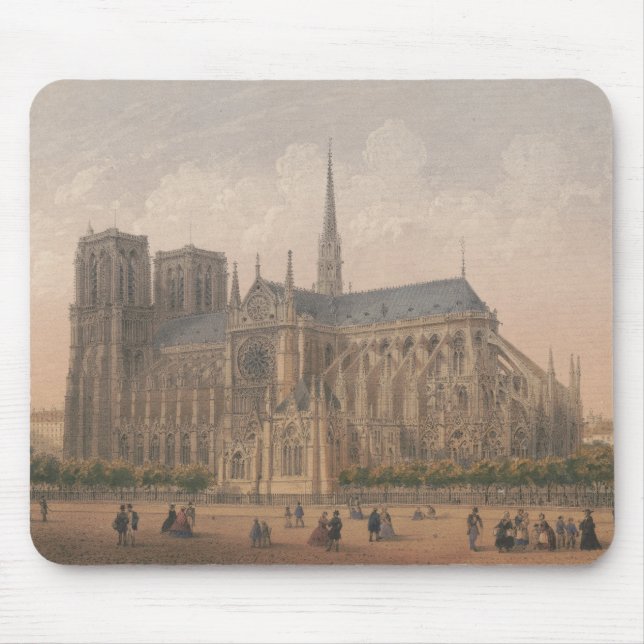Notre Dame, Paris Lithograph av Charles Rivière Musmatta (Framsidan)