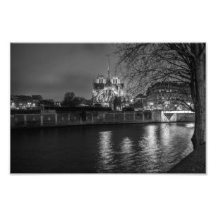 Notre Dame Paris på Seine - Fototryck