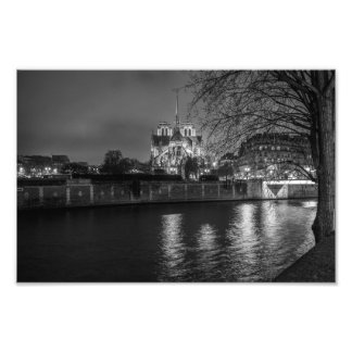 Notre Dame Paris på Seine - Fototryck