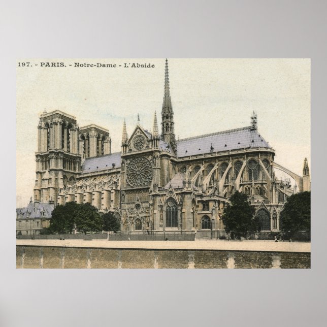 Notre Dame, Paris Vintage Poster (Framsidan)
