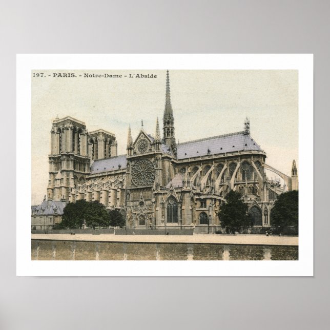 Notre Dame, Paris Vintage Poster (Framsidan)