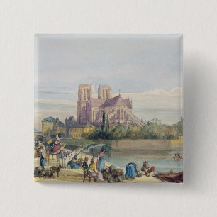 Notre Dame Paris (w/c på papper) Knapp