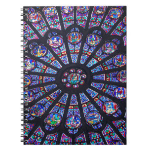 Notre Dame rosa fönsteranteckningsbok Anteckningsbok Med Spiral