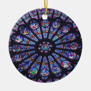 Notre Dame rosa fönsterprydnad Julgransprydnad Keramik