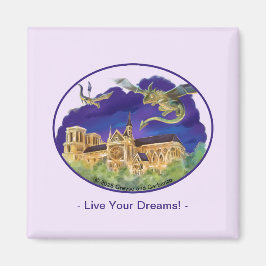 Notre Dame Square Magnet 2 inch - Dreams