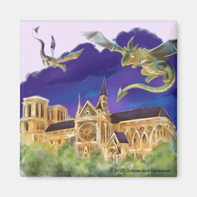 Notre Dame Square Magnet 2 tum (Framsidan)