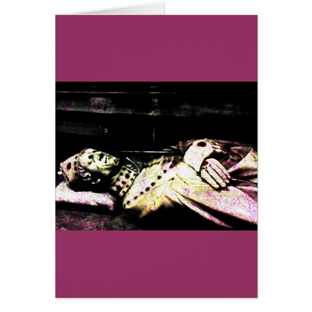 Notre Dame Statue Grunge Hälsningskort (Framsidan)