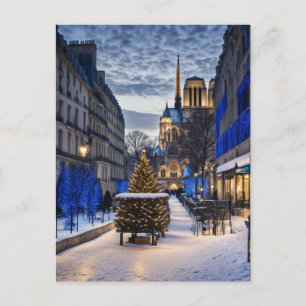 Notre Dame Winter Scene Vykort