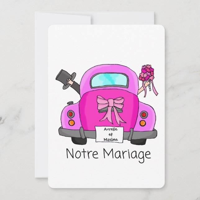 Notre Mariage - franskens bröllopsinbjudan Inbjudningar (Framsida)