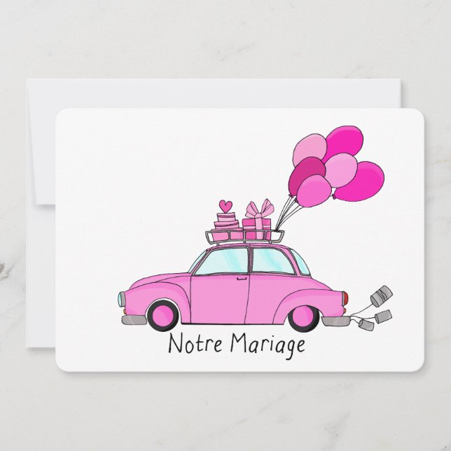 Notre Mariage - franskens bröllopsinbjudan Inbjudningar (Framsida)