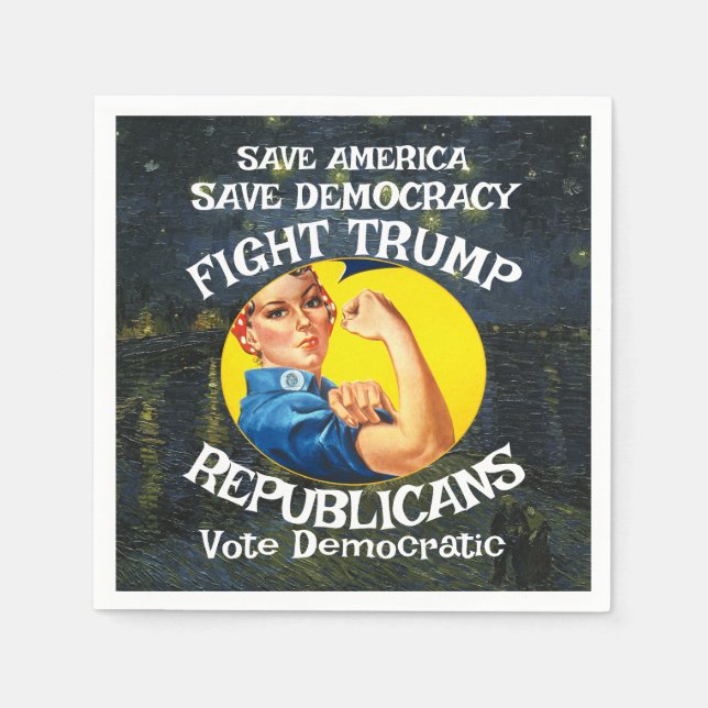 NoTrump Republikanska Parti Födelsedagsfirande Fli Pappersservett (Framsidan)