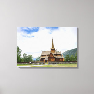 Notsystemkyrka i Lom, norgekanvastryck Canvastryck