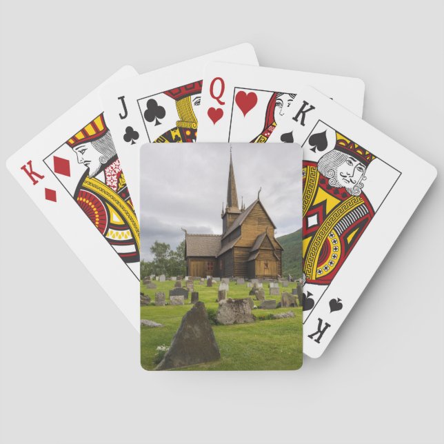 Notsystemkyrka med kyrkogården i norge casinokort (Baksidan)