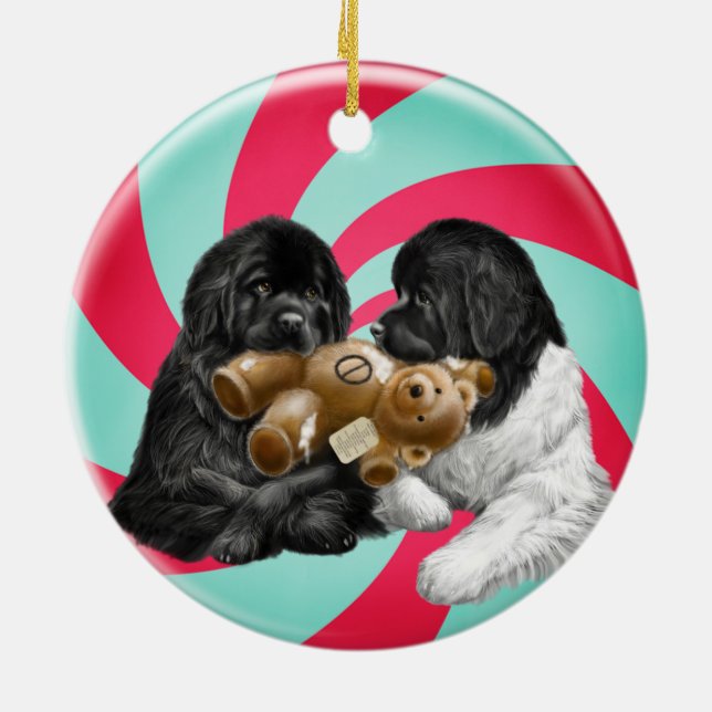 Notta Bear Candy Cane Julgransprydnad Keramik (Baksidan)