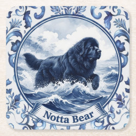 Notta Bear Delft Blue Newfoundland Underlägg Papper Kvadrat