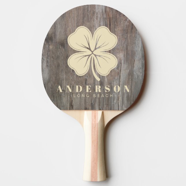 Nötta Brädor Fyrklöver med Namn Pingisracket (Baksidan)