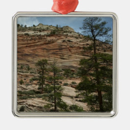 Nötta klippväggar i Zion National Park Julgransprydnad Metall