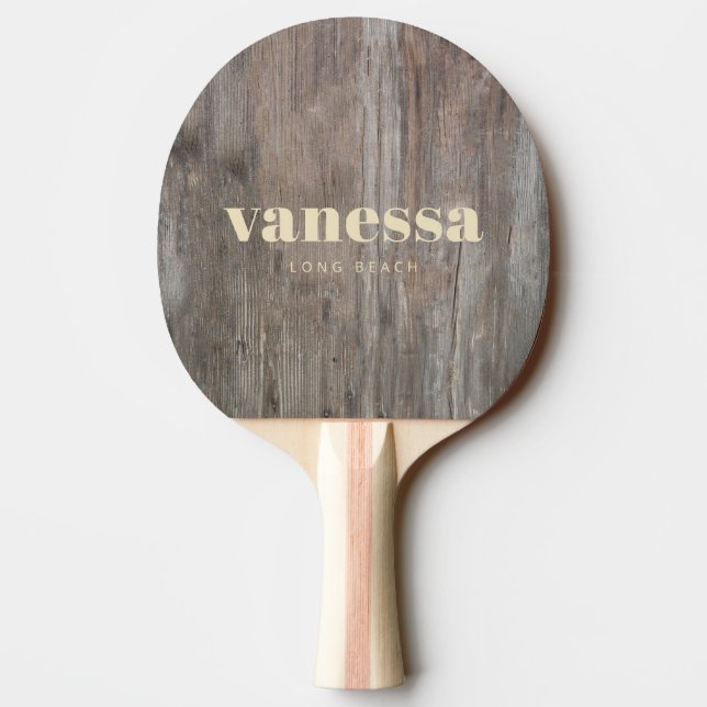 Nötta plankor Minimal Modern Klassiskt Namn Pingisracket (Baksidan)