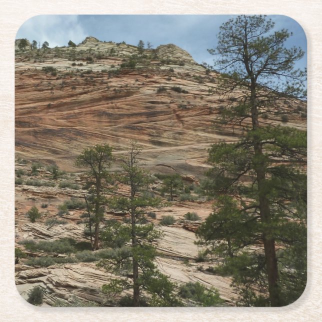 Nötta stenmurar i Zion National Park Underlägg Papper Kvadrat (Framsidan)