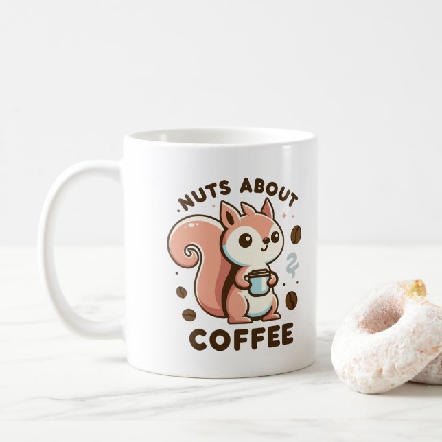Nötter för kaffe Roligt Kawaii Ekorre  Kaffemugg (Med munk)