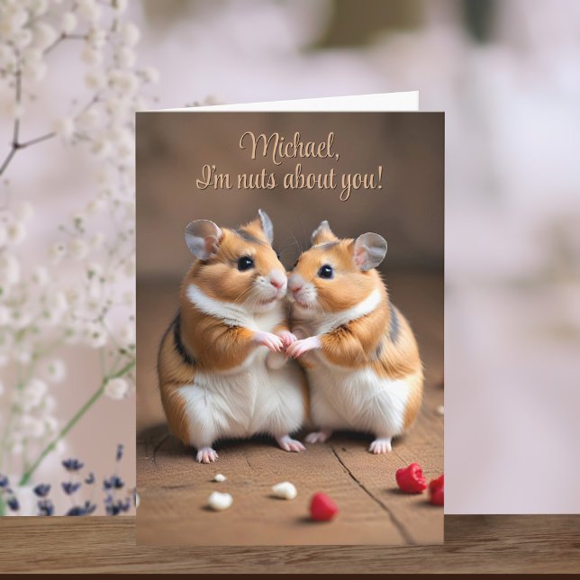 Nötter om dig Hamster Glad Alla Hjärtans Dag-kort Kort (Skapare uppladdad)