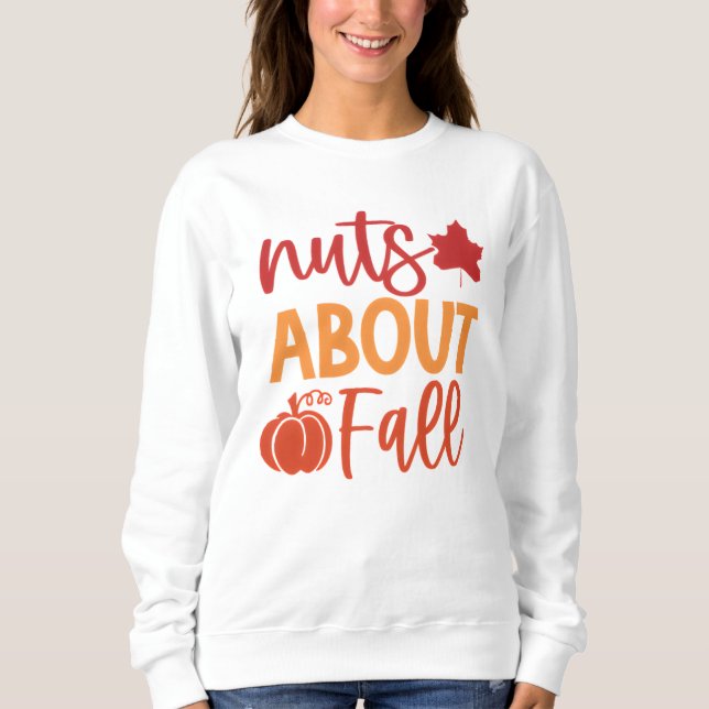 Nötter om höstcitat med blad och pumpa t shirt (Framsida)