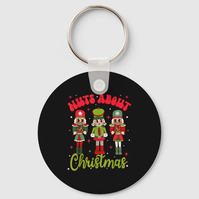 Nötter om jul Groovy jul nötknäppare S Nyckelring (Framsida)