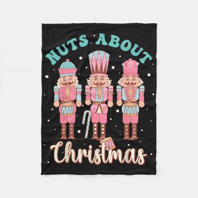 Nötter om jul kul Pastell jul nötknäppare Fleecefilt (Framsidan)