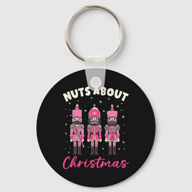 Nötter om jul Rosa nötknäppare julklubb Nyckelring (Framsida)