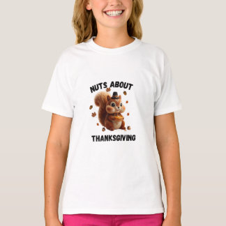 Nötter om paj – Söt garn ekorre Thanksgiving T Shirt