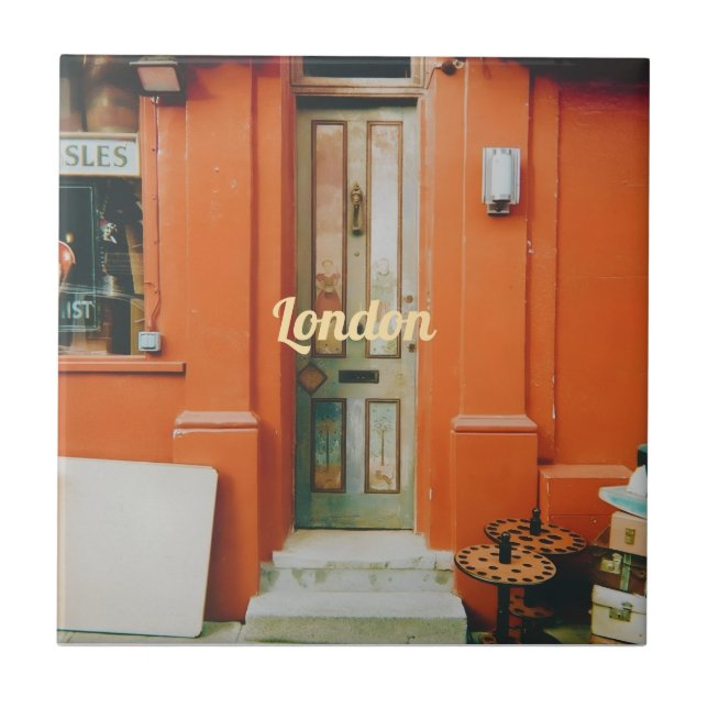 Notting Hill Dörrsteg, London, Storbritannien Flas Kakelplatta (Framsidan)