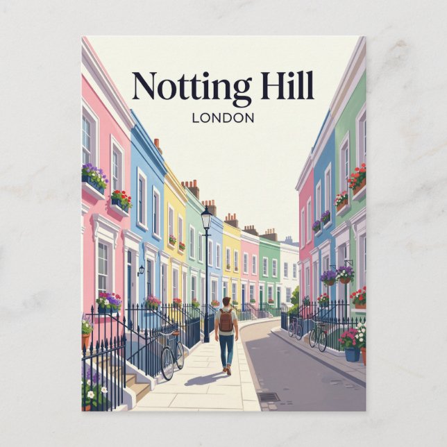Notting Hill Street Storbritannien Vykort (Framsida)