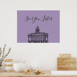 Nottingham Blommigt Tone Sketch Poster