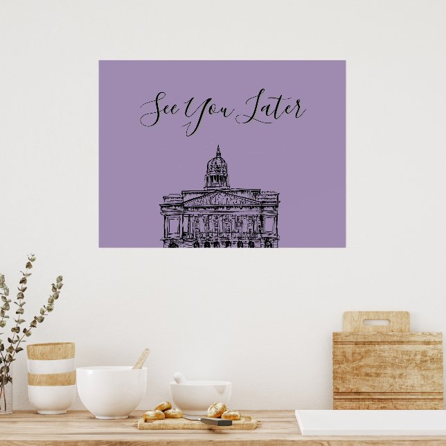 Nottingham Blommigt Tone Sketch Poster (Kök)