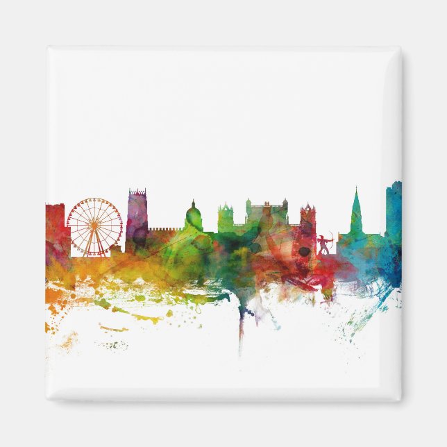 Nottingham England Skyline Magnet (Framsidan)