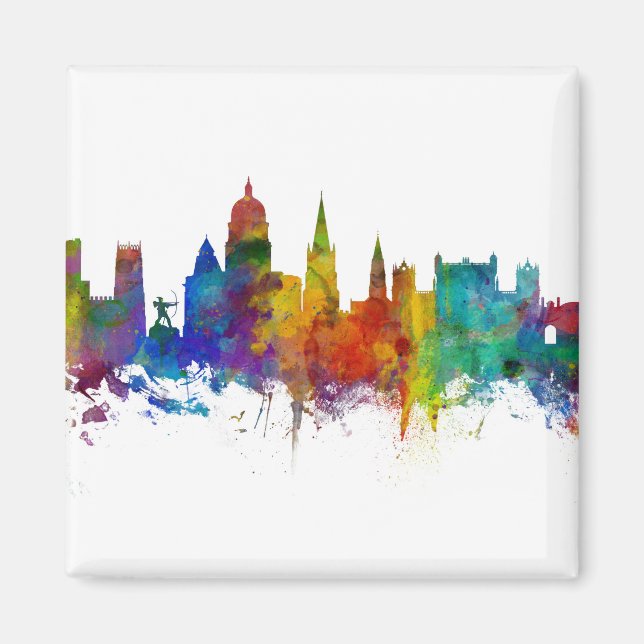 Nottingham England Skyline Magnet (Framsidan)
