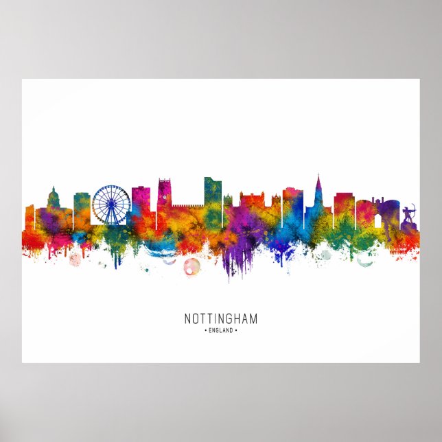Nottingham England Skyline Poster (Framsidan)