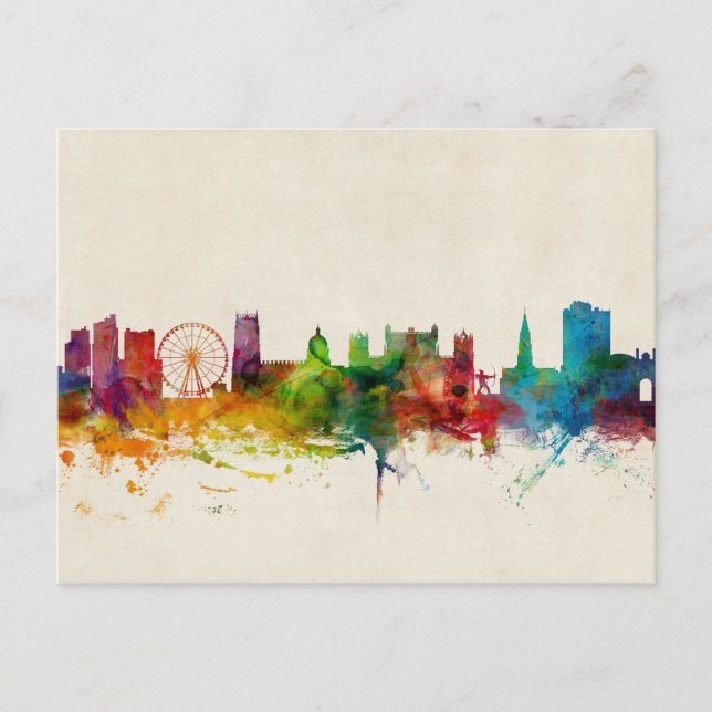 Nottingham England Skyline Vykort (Framsida)