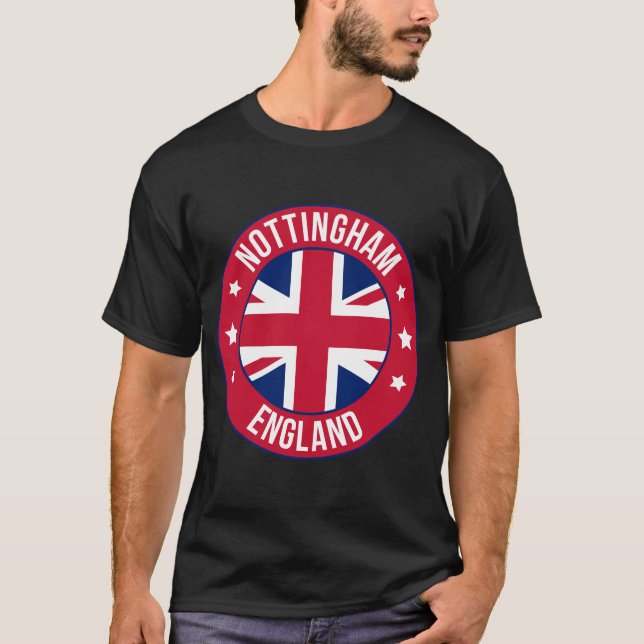 Nottingham, England Stad T-Shirt | Resa & Hem (Framsida)