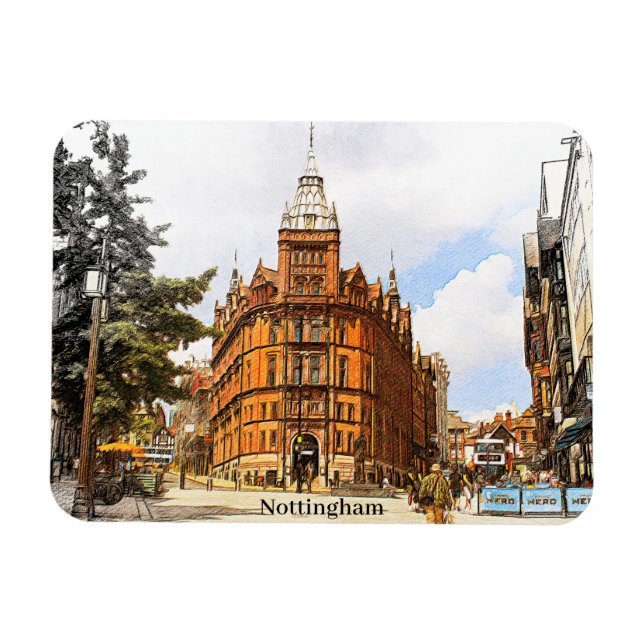 Nottingham England UK Magnet (Horisontell)