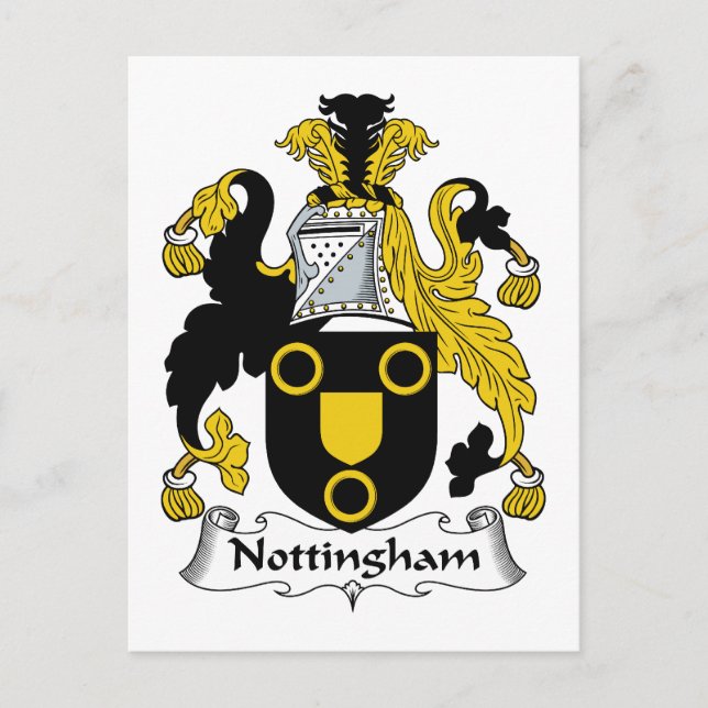 Nottingham Family Crest Vykort (Framsida)