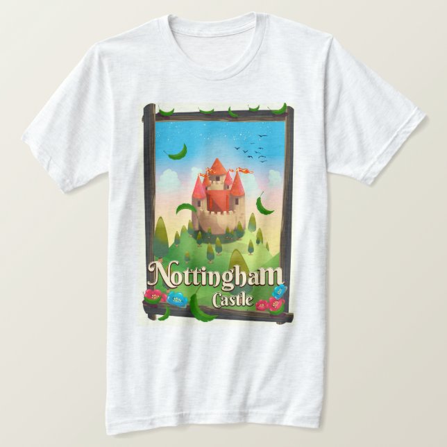 Nottingham slott reseinformation affisch t shirt (Design framsida)