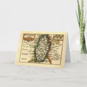 Nottinghamshire County England Old Antiquarian Kar Kort